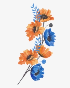 Blue And Orange Flower, HD Png Download, Free Download