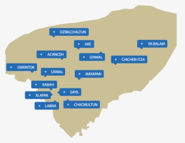 Yucatan Peninsula Mayan Map, HD Png Download, Free Download