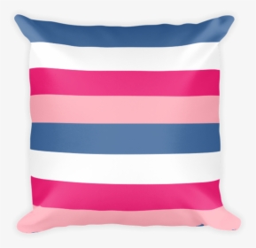Pink And Blue Stripes Square Pillow - Cushion, HD Png Download, Free Download