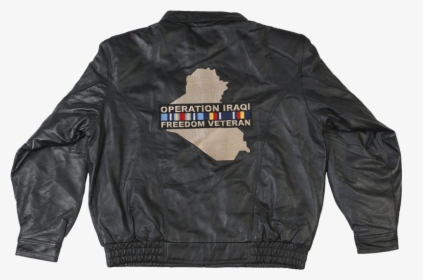 Operation Iraqi Freedom Veteran Leather Bomber Jacket - Leather Jacket, HD Png Download, Free Download