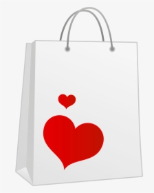 Heart Shopping Valentine Bag Paper Red Icon Clipart - Heart, HD Png Download, Free Download