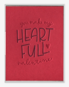 Heart Full Valentine Letterpress Greeting Card - Greeting Card, HD Png Download, Free Download