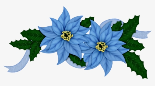 Flores Del Clipart Navidad En Tonos Azules - Floresazules Png, Transparent Png, Free Download