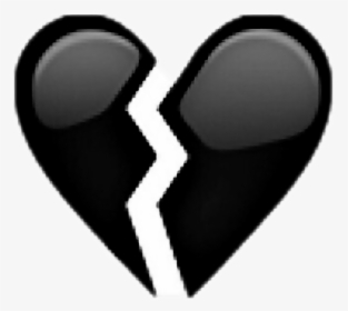 Heart Break Emoji Png - Black Broken Heart Png, Transparent Png, Free Download