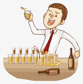 Wine Alcohol Intoxication Alcoholic Drink Illustration - Drinking Alcohol Pictures Cartoons, HD Png Download, Free Download