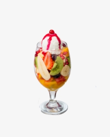 Fruit Salad With Ice Cream Transparent Image - Fruit Juice Ice Cream, HD Png Download, Free Download
