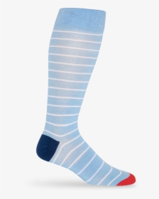 Powder Blue Sock With White Stripes - Hockey Sock, HD Png Download, Free Download