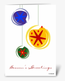 Three Christmas Bulbs Christmas Card Greeting Card - Emblem, HD Png Download, Free Download
