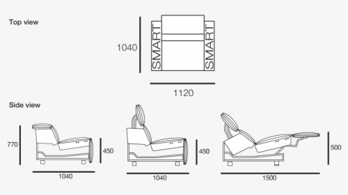 King Cloud Iii Recliner Sofa - Sofa Drawing From Side, HD Png Download, Free Download