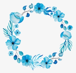 Transparent Wreath - Blue Watercolor Flower Png, Png Download, Free Download