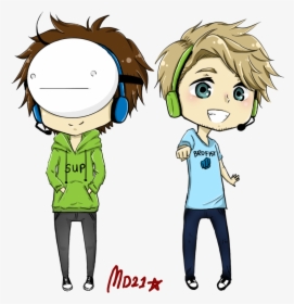 Pewdiepie And Cry Chibi, HD Png Download, Free Download