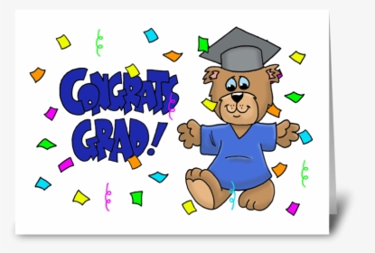 Congrats Grad Greeting Card - Cartoon, HD Png Download, Free Download