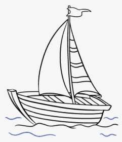 How To Draw A Boat In A Few Easy Steps Easy Drawing - Fishing Boat Drawing Easy, HD Png Download, Free Download