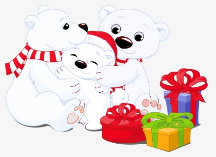 Ice Bear Clipart - Polar Bears Christmas Clipart, HD Png Download, Free Download