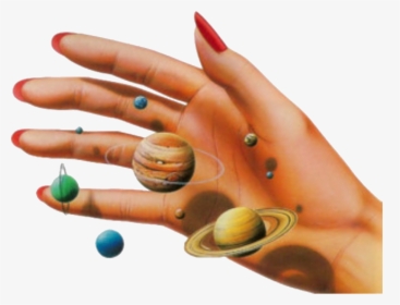 Hand With Planets Png, Transparent Png, Free Download