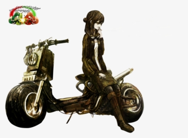 Anime, Girl, And Smoke Image - Black Rock Shooter Motorcycle, HD Png Download, Free Download