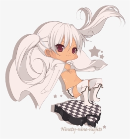 Transparent Black Rock Shooter Png White Hair Dark Anime Girl Png Download Kindpng
