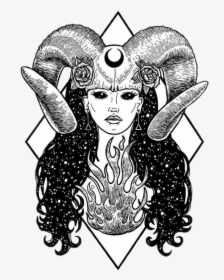 Wicca Drawings - Wiccan Art Black And White, HD Png Download, Free Download