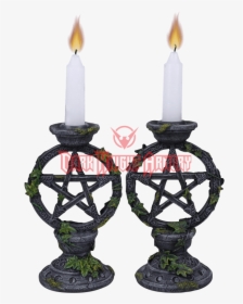 Wiccan Pentagram Candleholder Set - Witch Candlestick, HD Png Download, Free Download