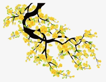 Plum Blossom Euclidean Vector Cherry Blossom - Yellow Cherry Blossoms Png, Transparent Png, Free Download