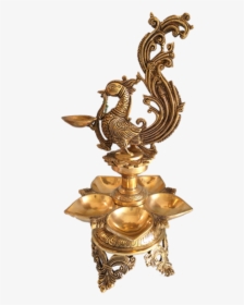 Pure Brass Statue Peacock Diya, 18 X 11 Inch, Vgo - Brass, HD Png Download, Free Download