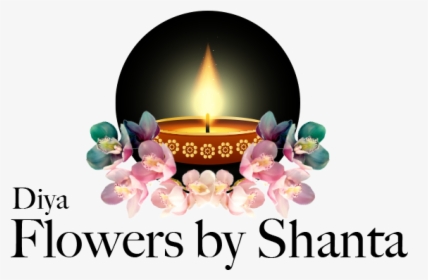 Diya Flowers By Shanta - Flower With Deepam Png, Transparent Png, Free Download