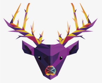 Funky Deer Vector Digital Design Illustration Low Poly - Deer, HD Png Download, Free Download