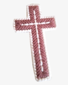 Religious Cross Knitted White And Brown - Cross, HD Png Download, Free Download