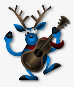 Reindeer Dancing Guitar Free Picture - Free Clip Art Reindeer, HD Png Download, Free Download