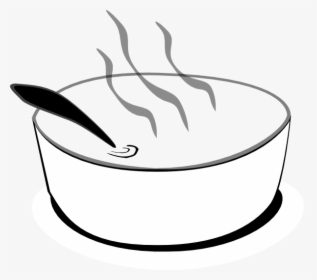 Hot Bowl Of Soup Clipart - Black And White Clip Art Soup, HD Png Download, Free Download