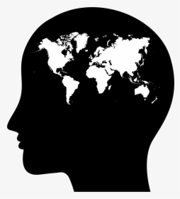 Female Head Profile Silhouette World Map Clip Arts - World Map Profile, HD Png Download, Free Download