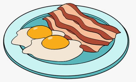 How To Draw Bacon And Eggs - Breakfast Easy To Draw, HD Png Download, Free Download