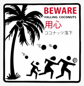 Beware Of Falling Coconuts Sign, HD Png Download, Free Download