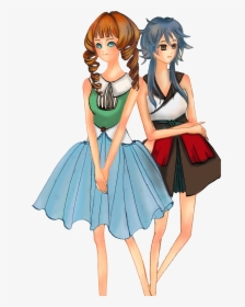 Two Anime Girls Clip Arts - Cartoon Girls Image Png, Transparent Png, Free Download
