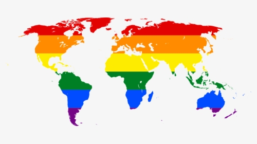 Map Of World Rainbow - Lgbtq World Map, HD Png Download, Free Download