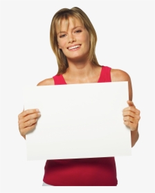 Business Woman Girl Png Image - Woman Holding Board Png, Transparent Png, Free Download