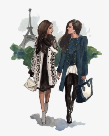 Paris, Drawing, And Sketch Image - Best Friends Paris Illustration, HD Png Download, Free Download
