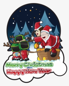 Merry Christmas And Happy New Year Clip Arts - Cartoon, HD Png Download, Free Download