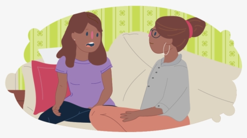 Teen Girl Talking To Parent On Couch - Talking To Parents Png, Transparent Png, Free Download