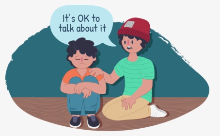 Two Boys Sitting Down Together, One Looks Sad, The - Talk To Someone Animated, HD Png Download, Free Download