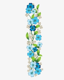 Clipart Borders Blue Flower - Blue Flower Border Clipart, HD Png Download, Free Download