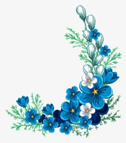 Transparent Flower Border Clipart - Border Blue Flowers Clipart, HD Png Download, Free Download