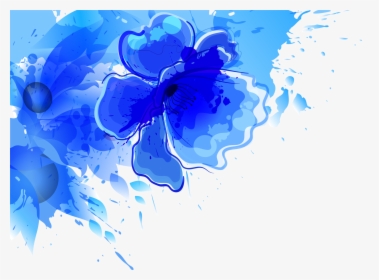 Transparent Watercolor Flower Border Png - Blue Flower Corner Border Png, Png Download, Free Download