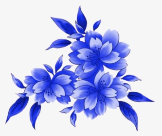 Transparent Blue Lace Clipart - Blue Flower Frame Hd, HD Png Download, Free Download