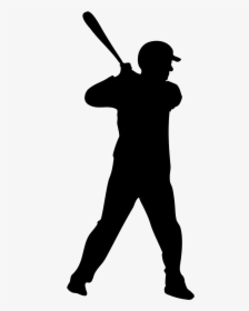 Baseball Player Silhouette - Baseball Player Silhouette Png, Transparent Png, Free Download