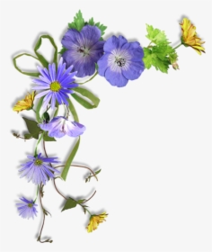 Blue Flower Border - Blue Flower Border Png, Transparent Png, Free Download