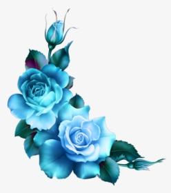 #mq #blue #roses #flowers #flower #rose #border #borders - Transparent Blue Flower Border, HD Png Download, Free Download