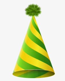 Party Hat Green Yellow Transparent Png Clip Art Imageu200b - Green Birthday Hat Png, Png Download, Free Download