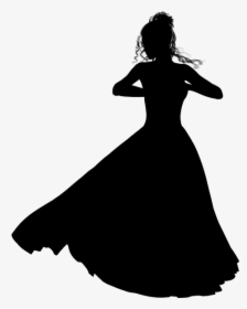 Silhouette Clip Art - Women In Gown Silhouette, HD Png Download, Free Download