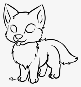 Dog Puppy Baby Wolf Baby Wolves Drawing - Draw A Cute Wolf, HD Png Download, Free Download